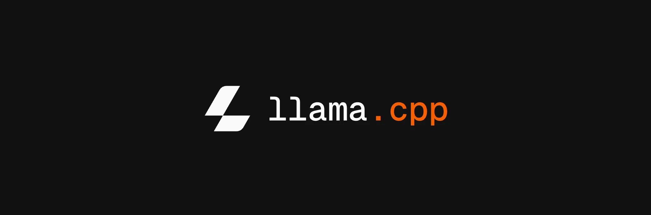 llama.cpp official logo: pure C/C++, no dependencies, cross-platform